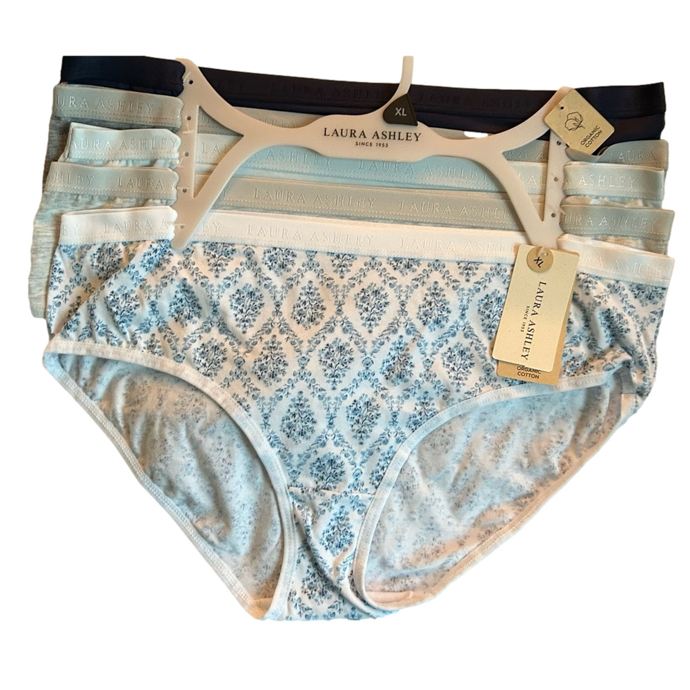 Laura Ashley Woman’s 5 Pack Organic Cotton Underwear Size XL